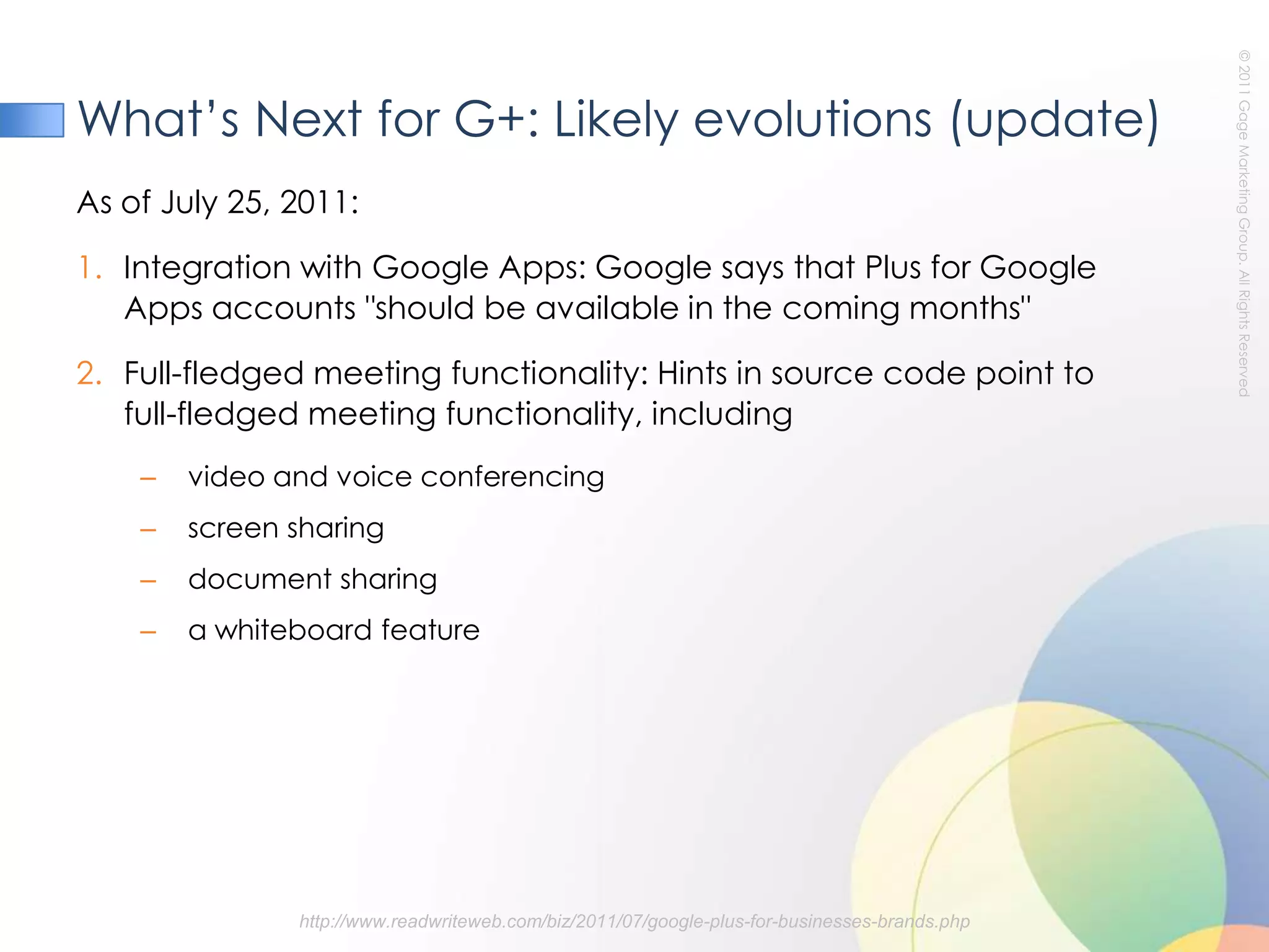 After G+G+ context w/ other social netsImage Credit: http://scalableintimacy.com/