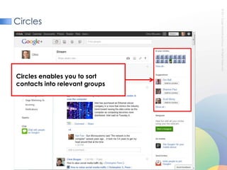 CirclesCircles enables you to sort contacts into relevant groups