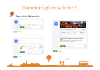 Comment gérer sa fiche ?
Textes, Liens, Evénements :

 