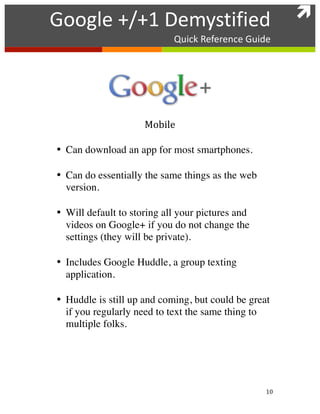 Google Plus Quickstart Guide