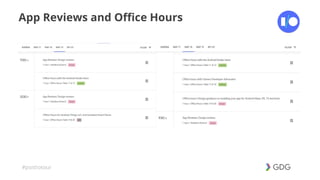 #postiotour
App Reviews and Office Hours
 