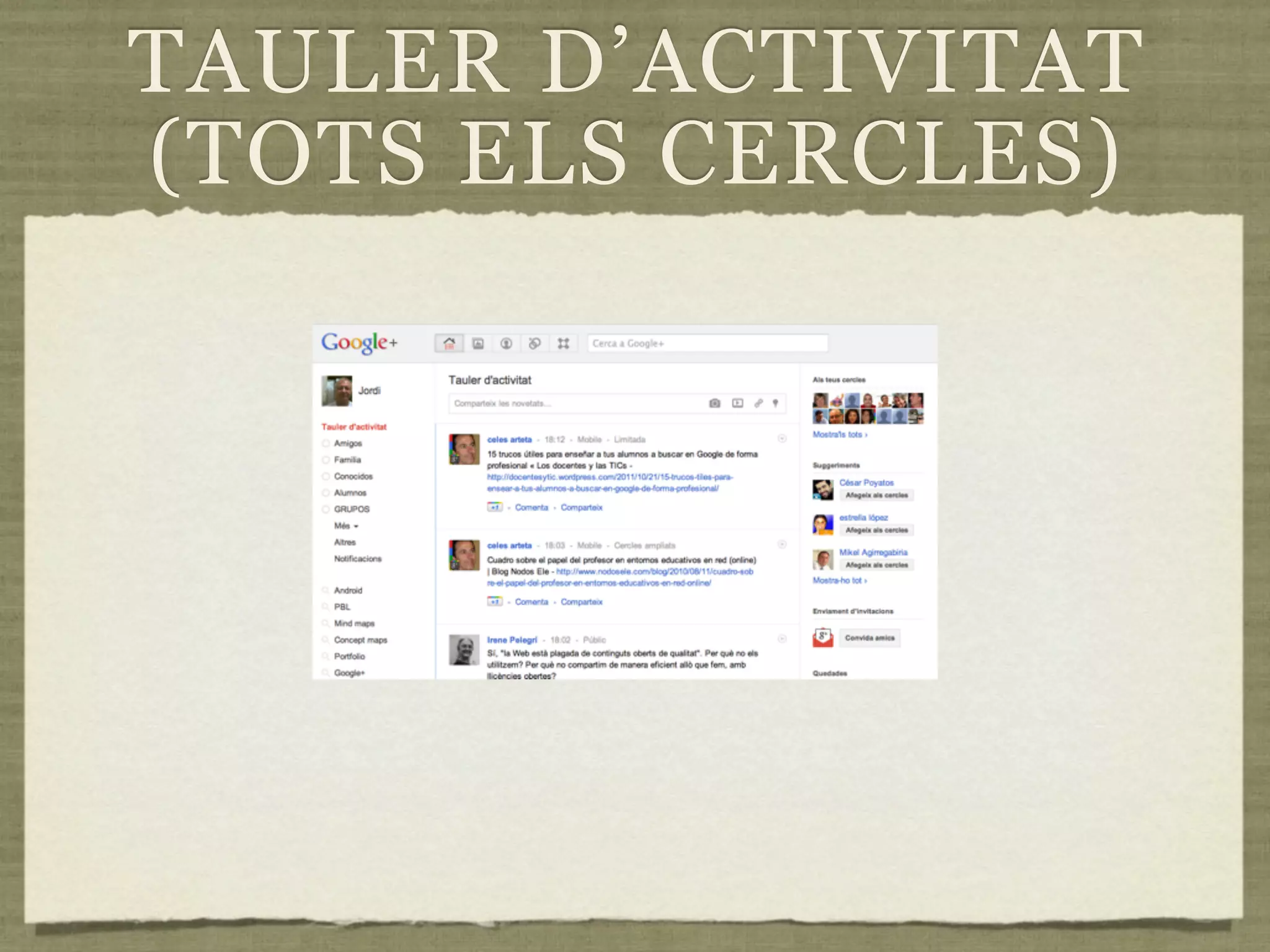 TAULER D&rsquo;ACTIVITAT
(TOTS ELS CERCLES)
 