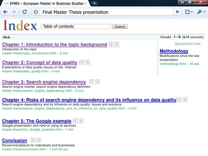 Dissertation search engine optimization google