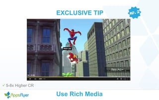 EXCLUSIVE TIP 
Use Rich Media 
ü 5-8x Higher CR 
 