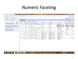 Numeric Faceting




                   21
 