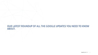 matchcraft //
OUR LATEST ROUNDUP OF ALL THE GOOGLE UPDATES YOU NEED TO KNOW
ABOUT.
2
 