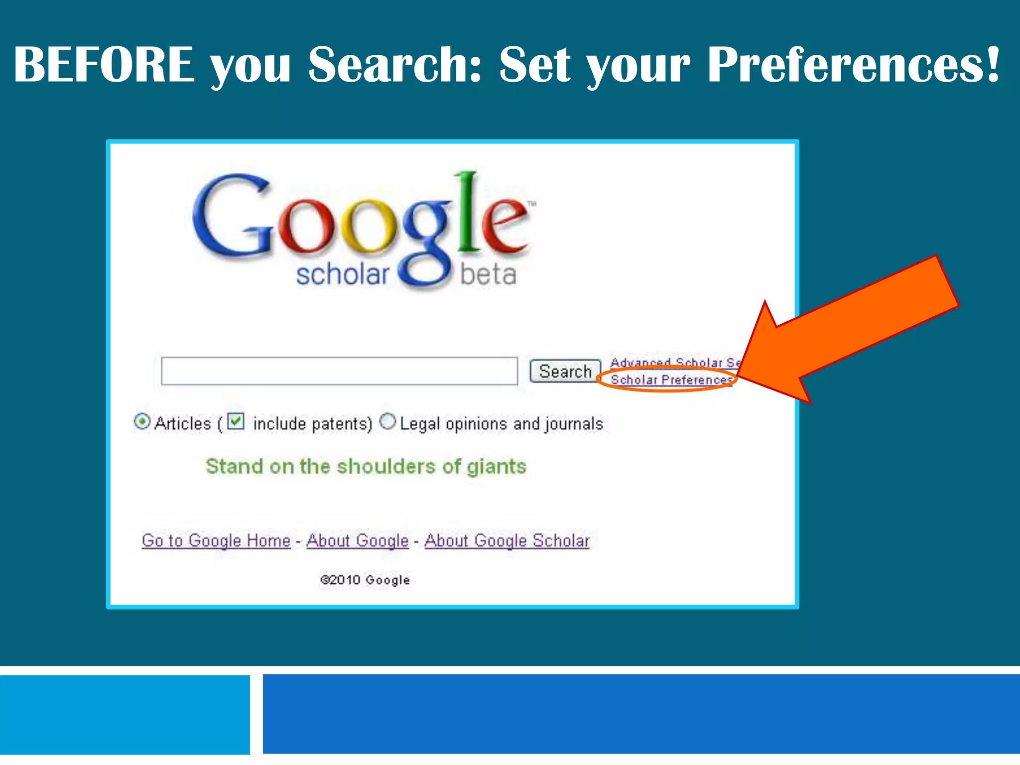 BEFORE you Search: Set your Preferences!