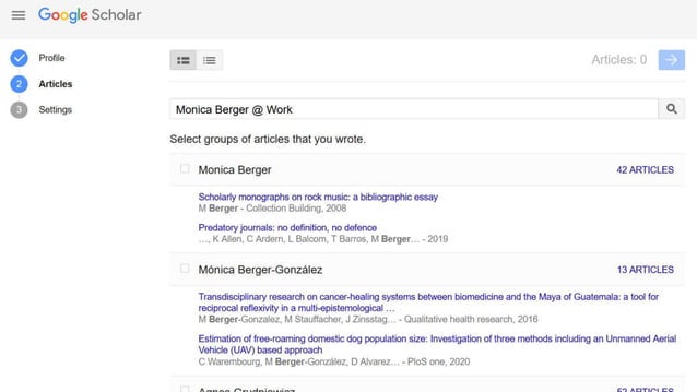 GOOGLE SCHOLAR PROFILES visual data 8