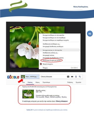 45
Νίκος Κακλαμάνος
Εικόνα 25 Το μενού επιλογών και παράδειγμα αναζήτησης μιας εικόνας
 