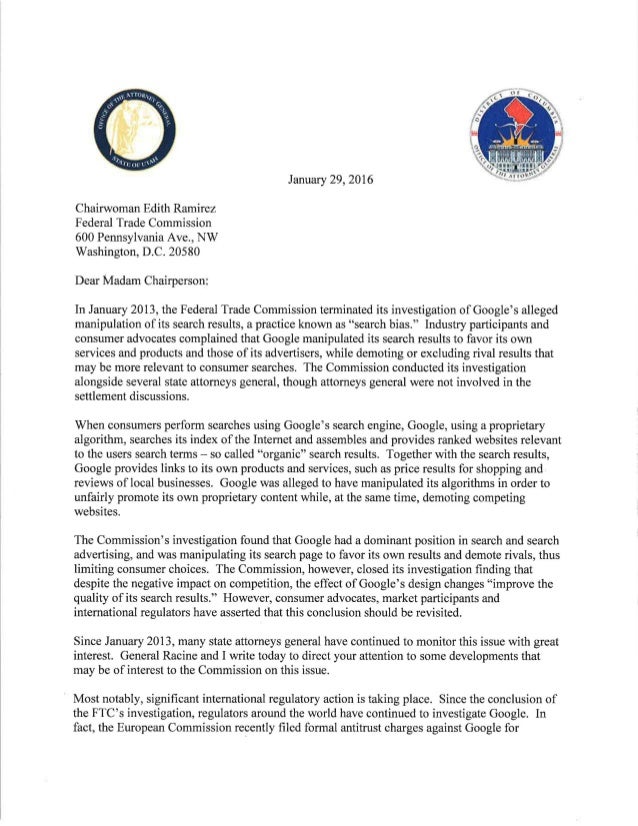 google search bias letter utah dc demote letter