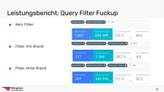 ■ Kein Filter
■ Filter mit Brand
■ Filter ohne Brand
Leistungsbericht: Query Filter Fuckup
12
 