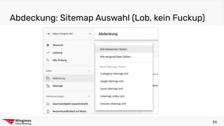 Abdeckung: Sitemap Auswahl (Lob, kein Fuckup)
55
 