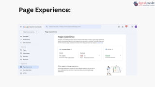Page Experience:
 