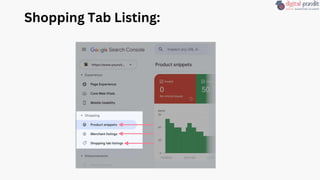 Shopping Tab Listing:
 