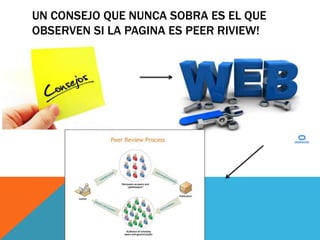 UN CONSEJO QUE NUNCA SOBRA ES EL QUE
OBSERVEN SI LA PAGINA ES PEER RIVIEW!

 