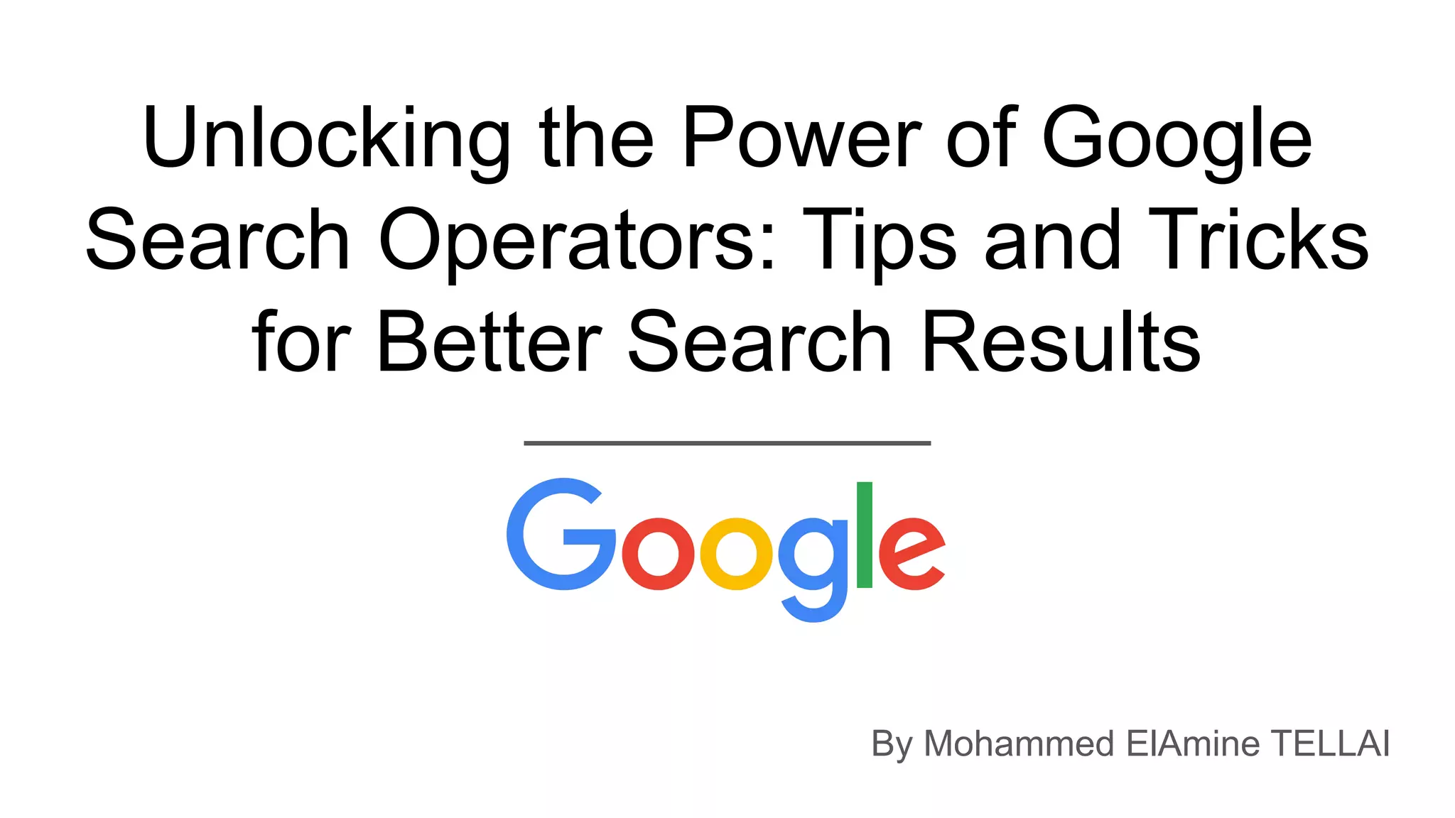 Google search operators pdf