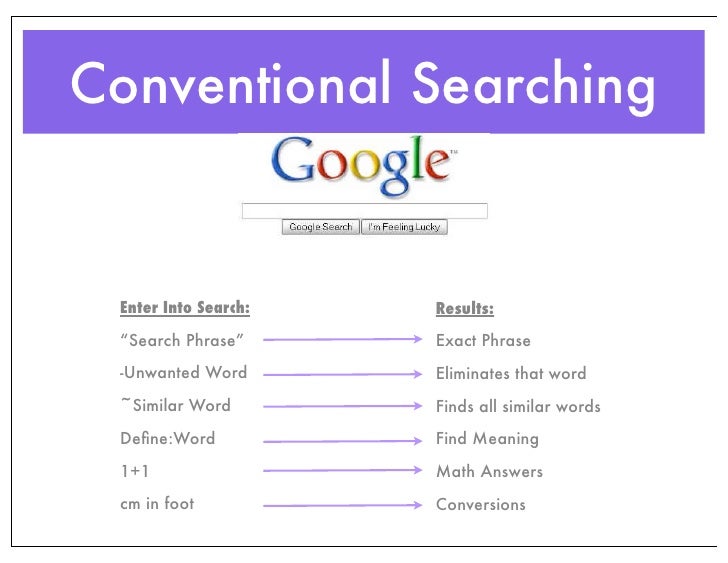 Google search strategies and tools
