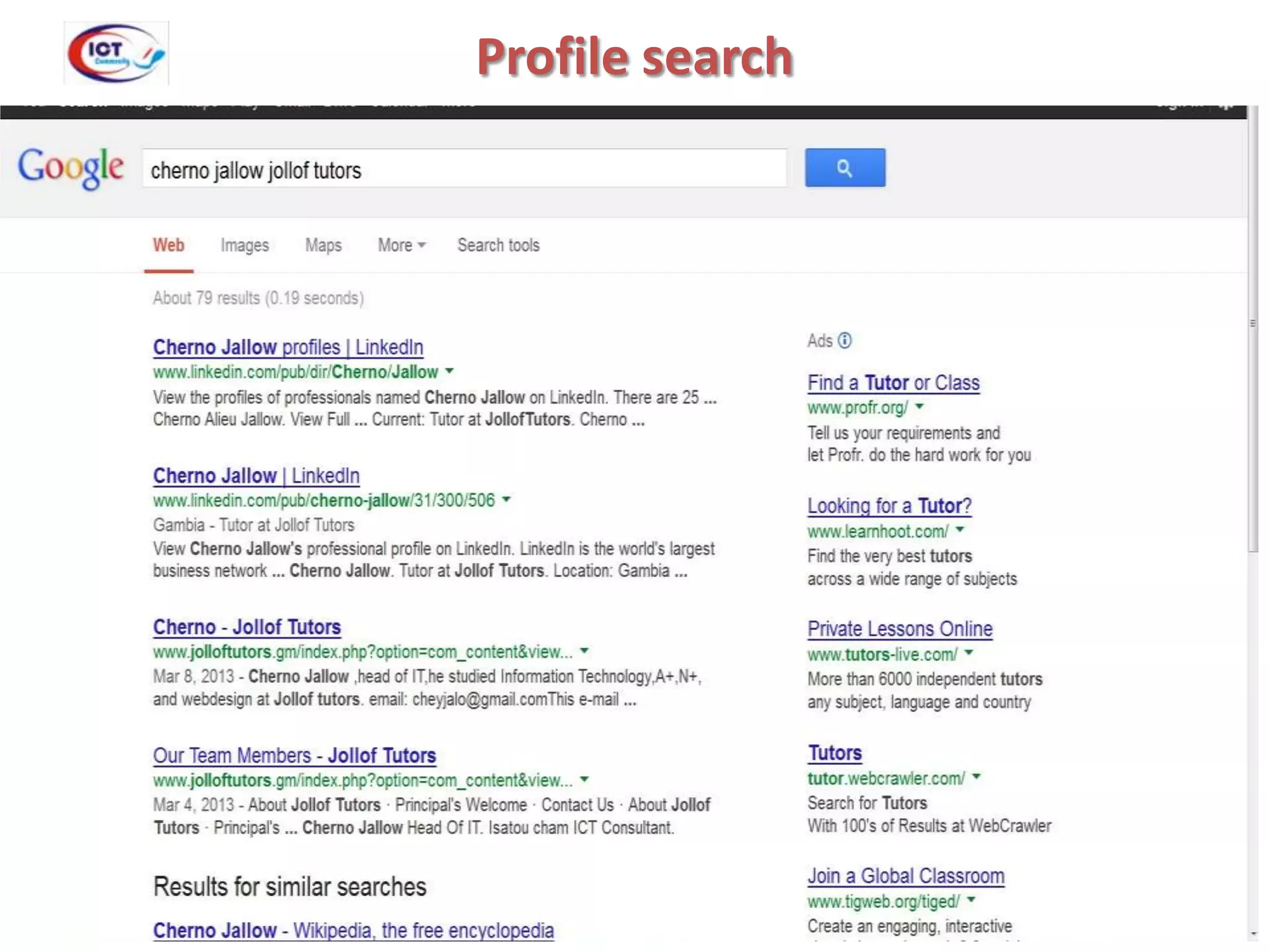 Profile search

 