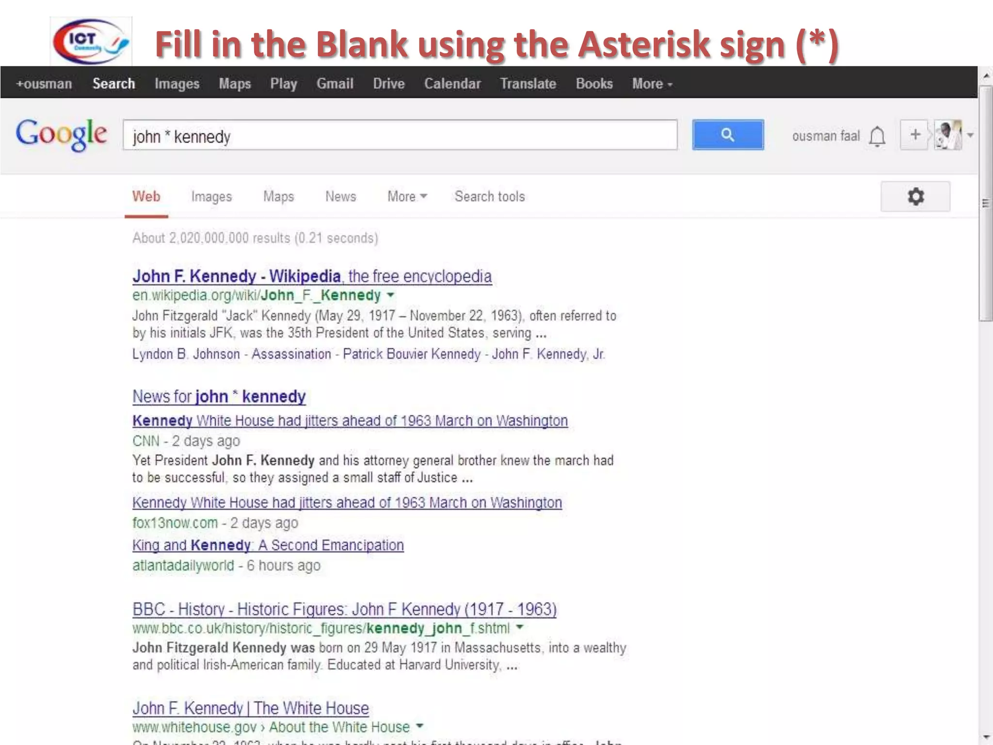 Fill in the Blank using the Asterisk sign (*)

 