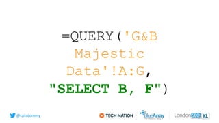 @cptntommy
=QUERY('G&B
Majestic
Data'!A:G,
"SELECT B, F")
 