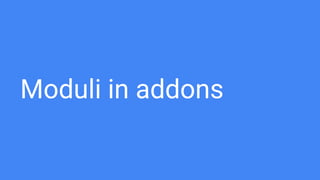 Moduli in addons
 