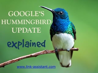 GOOGLE‘S
HUMMINGBIRD

UPDATE

www.link-assistant.com

 