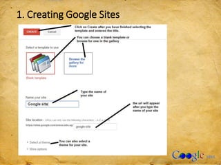 1. Creating Google Sites
 