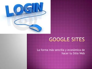 Google SitesLa forma más sencilla y económica de hacer tu Sitio Web