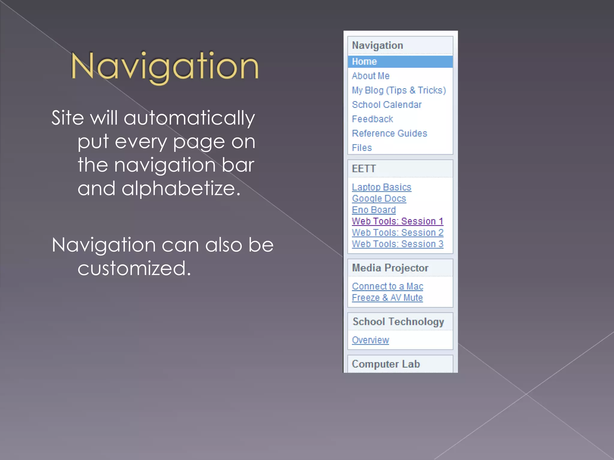 Layout MenuChange the page layout