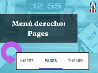  Menú derecho:
Pages
 