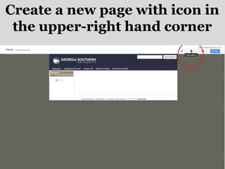 Create a new page with icon in
the upper-right hand corner
 