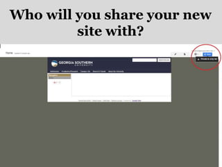 Who will you share your new
site with?
 
