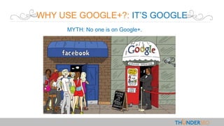 WHY USE GOOGLE+?: IT’S GOOGLE
MYTH: No one is on Google+.
 