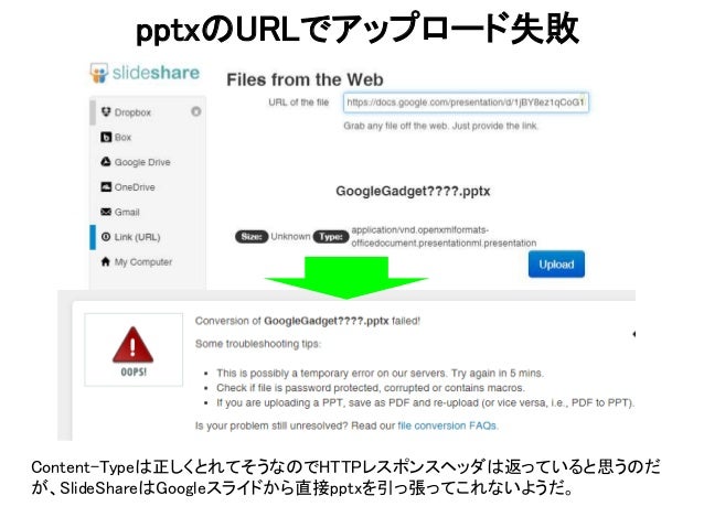 googleスライドからslideshareへのアップロード レイアウト正しい