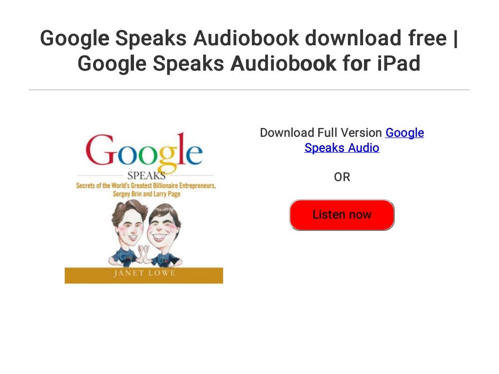 Google Speaks Audiobook download free Google Speaks Audiobook for iPad