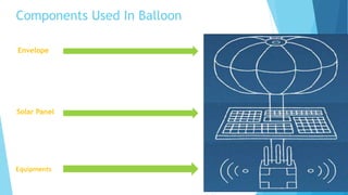 Components Used In Balloon
Envelope
Solar Panel
Equipments
 