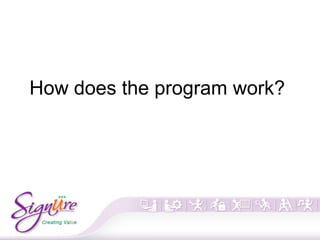 How does the program work?
 