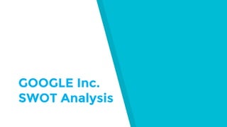 GOOGLE Inc.
SWOT Analysis
 