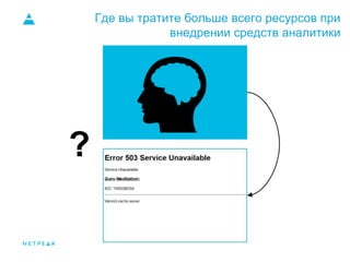 Где вы тратите больше всего ресурсов при
внедрении средств аналитики
?
 