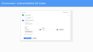 Environment - Unterschiedliche GA Codes
 