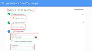 Google Analytics Event Tag anlegen
 