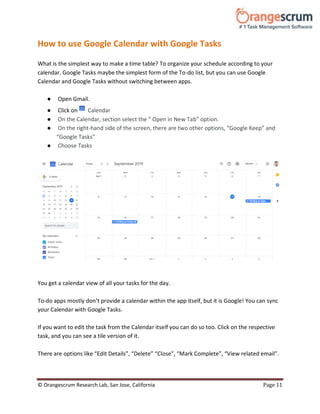 A Detailed Google Tasks Guide To Make Task Management Easier | PDF