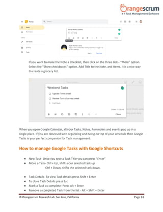A Detailed Google Tasks Guide To Make Task Management Easier | PDF