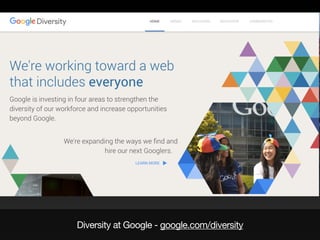 Diversity at Google - google.com/diversity
 