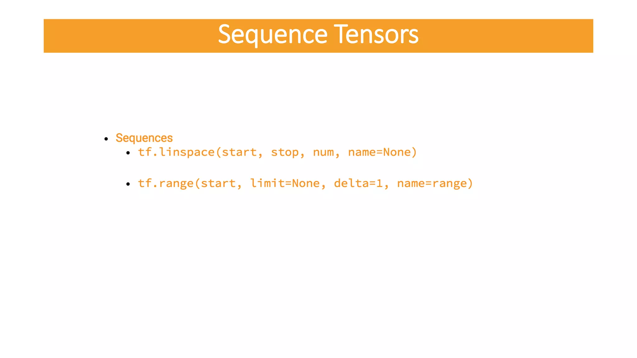 Sequence Tensors
 