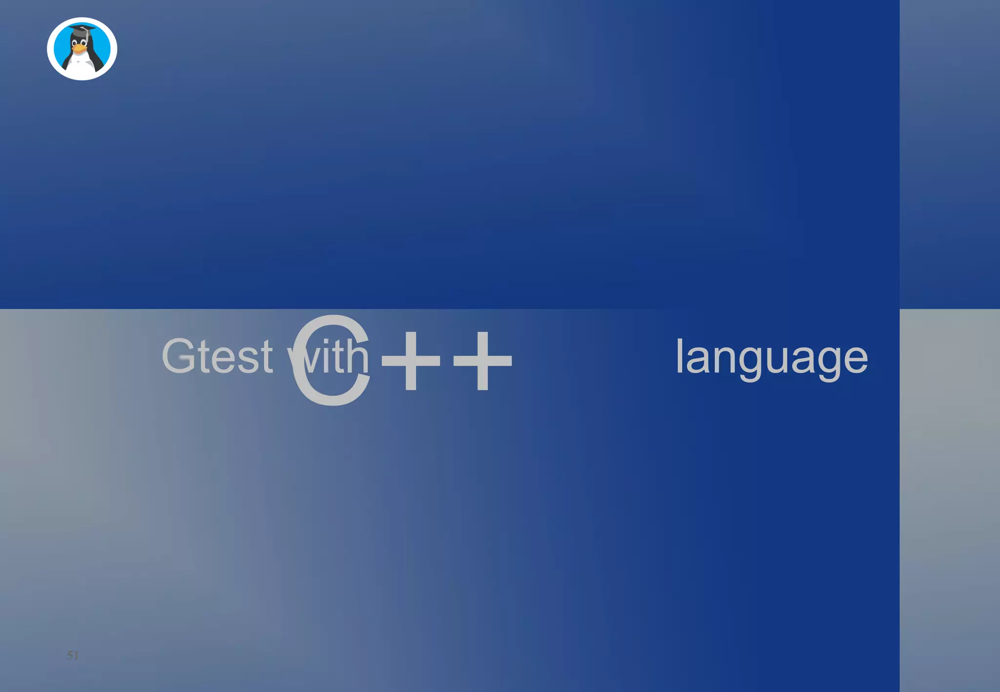 Gtest with  language C++ 