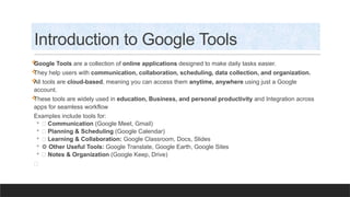 Google tools which are useful for everyday work | PPTX