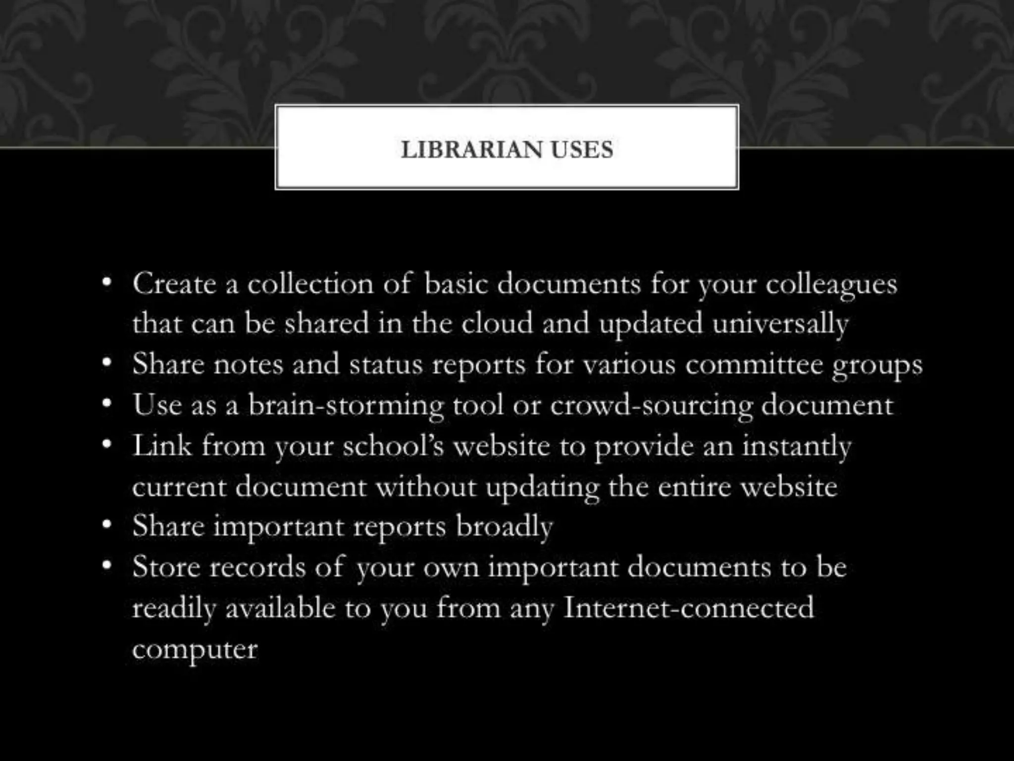 Google Tools for HS Librarians & Students