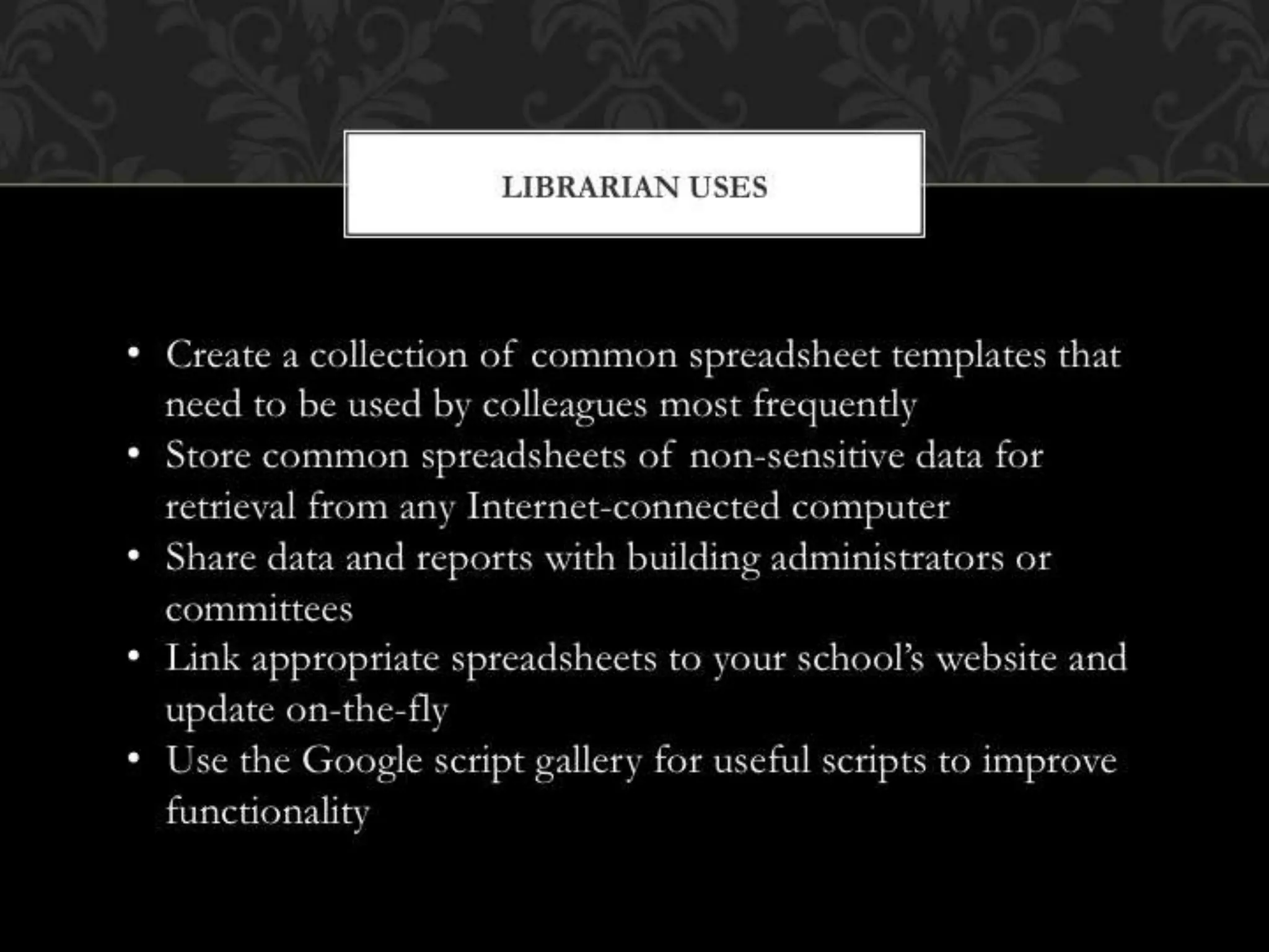 Google Tools for HS Librarians & Students