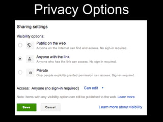 Privacy Options
 